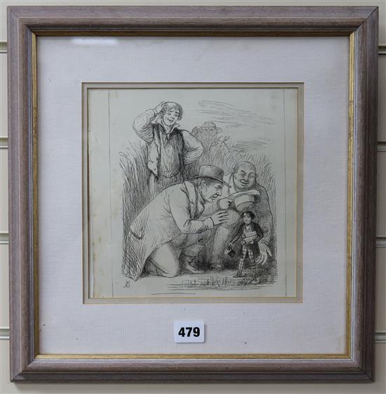 Three punch cartoon pictures of Disraeli 22 x 22cm.